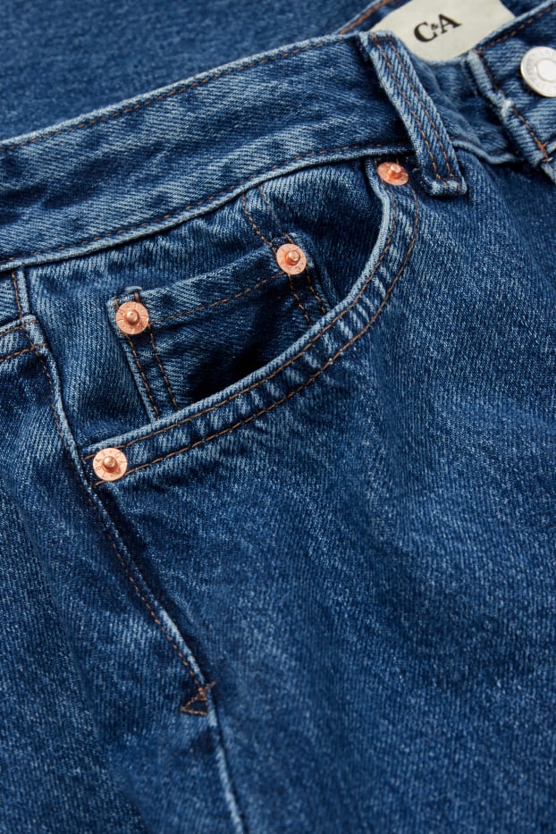 Donna - Vintage straight jeans - vita alta - jeans blu scuro