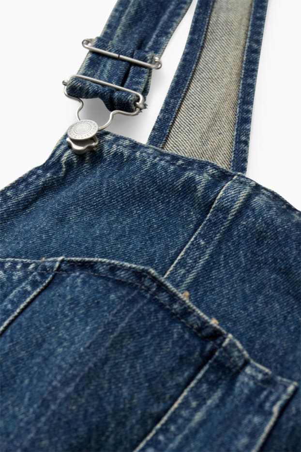 Damen - Jeans-Latzhose - Loose Fit - dunkeljeansblau