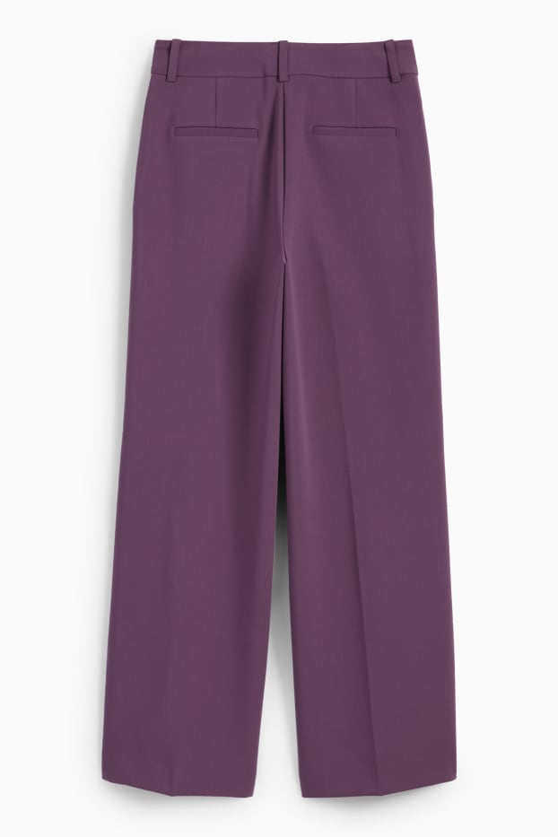 Femmes - Pantalon de bureau - high waist - wide leg - violet