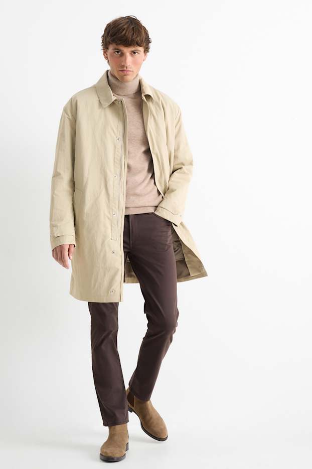 Hommes - Pantalon - slim fit - marron foncé