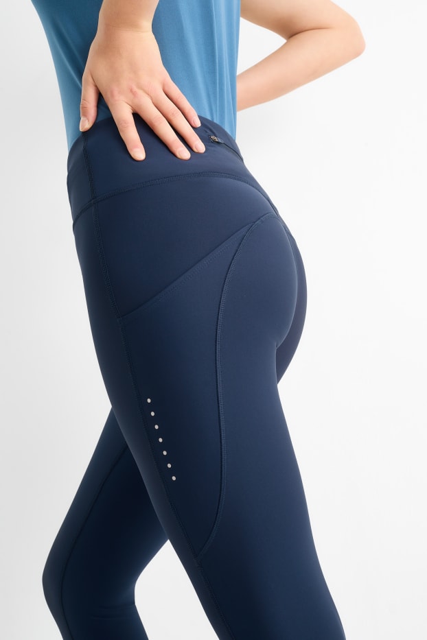 Damen - Sport-Leggings - 4 Way Stretch - UV-Schutz - dunkelblau
