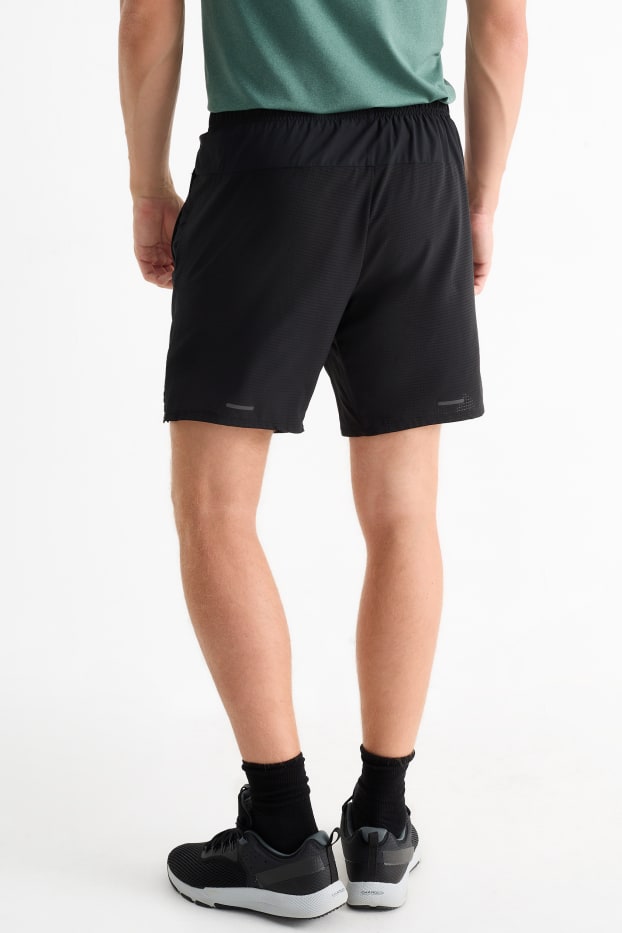 Bărbați - Pantaloni scurți funcționali - 4 Way Stretch - negru