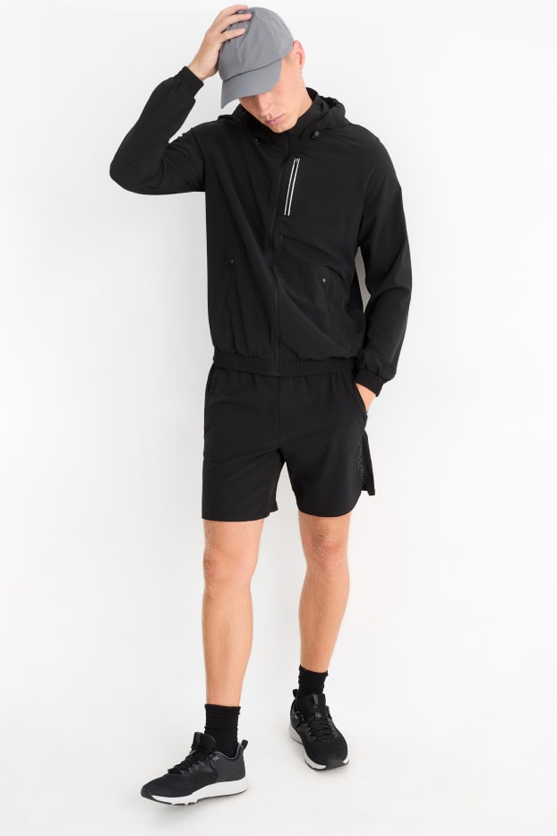 Bărbați - Pantaloni scurți funcționali - 4 Way Stretch - negru