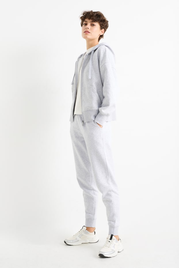 Femmes - Pantalon de jogging basique - gris clair chiné