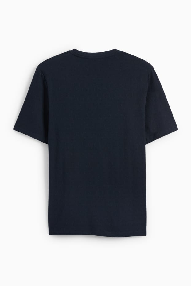 Herren - T-Shirt - strukturiert - dunkelblau