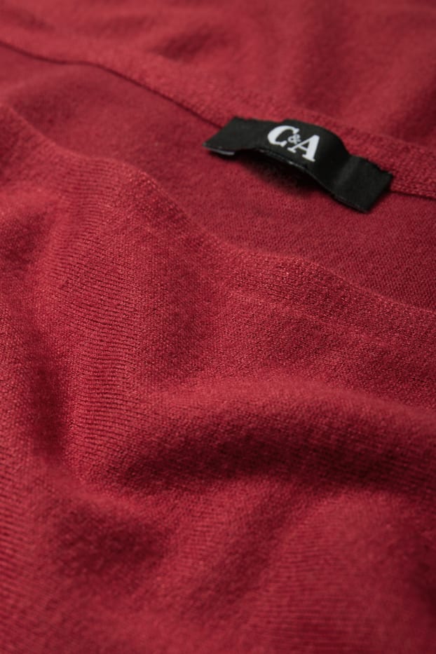 Femmes - Pull en maille fine - rouge foncé