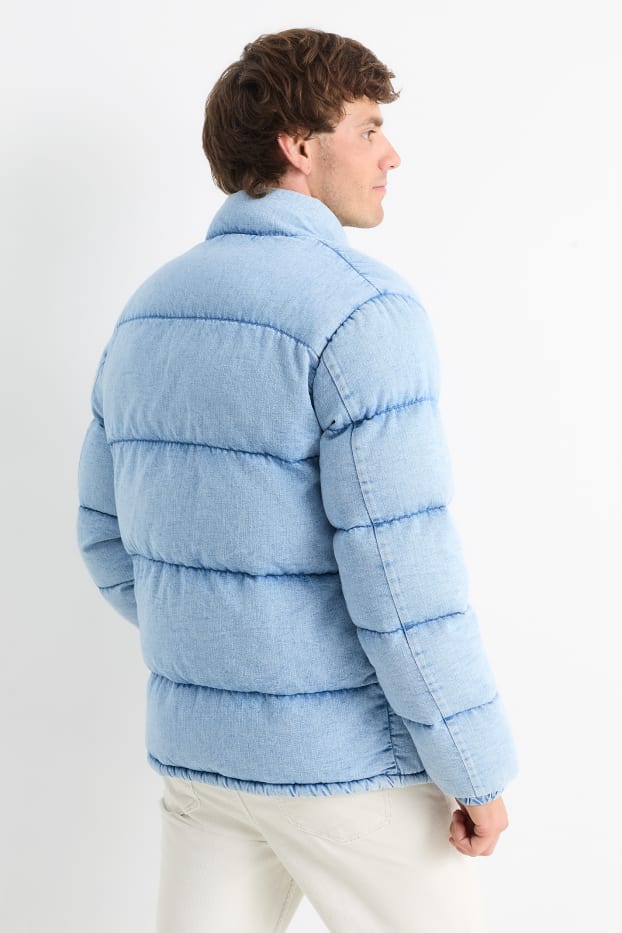 Bărbați - Jachetă matlasată din denim - albastru deschis