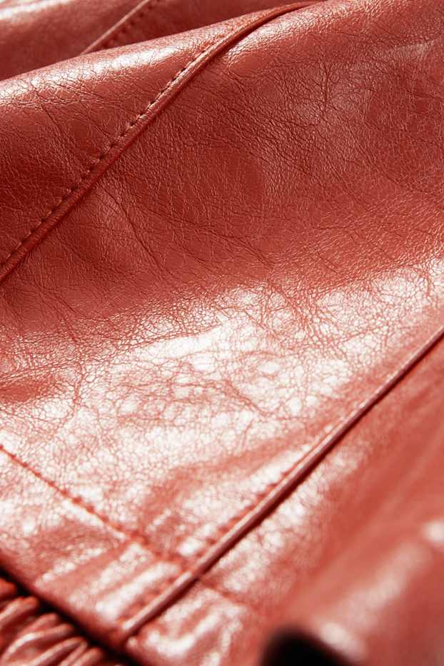 Damen - Corsage - Lederimitat - rot