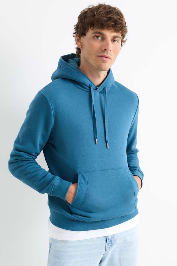 Hommes - Sweat à capuche - bleu