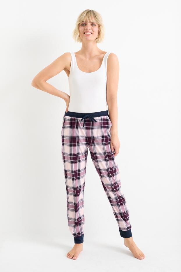 Donna - Confezione da 2 - pantaloni pigiama - nero