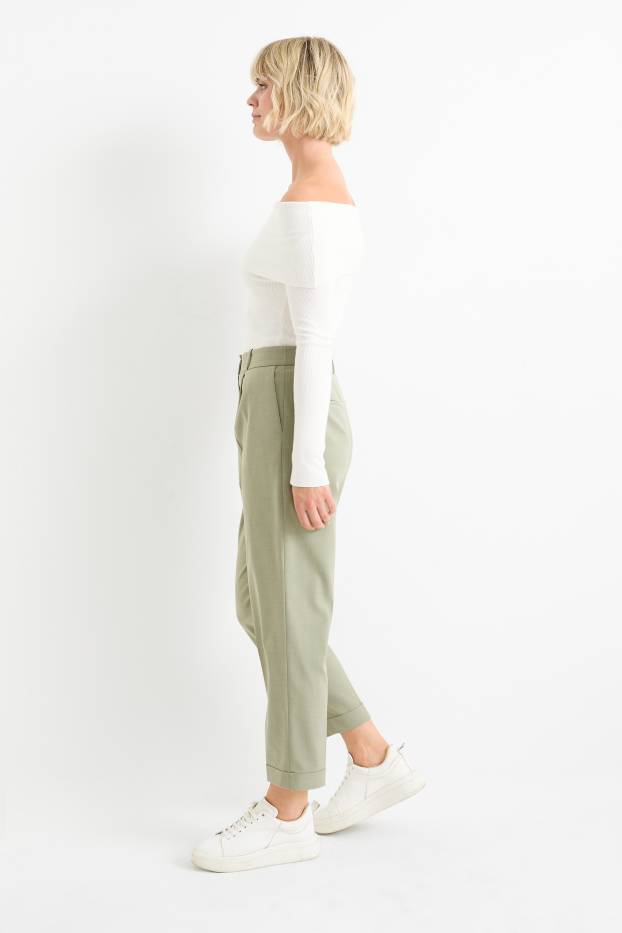 Dames - Pantalon - high waist - straight fit - lichtgroen