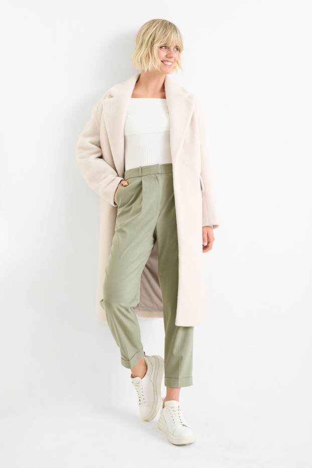 Dames - Pantalon - high waist - straight fit - lichtgroen