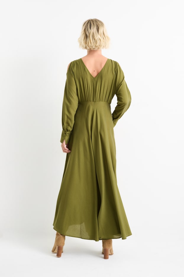 Femmes - Robe Fit & Flare dotée de découpes - vert