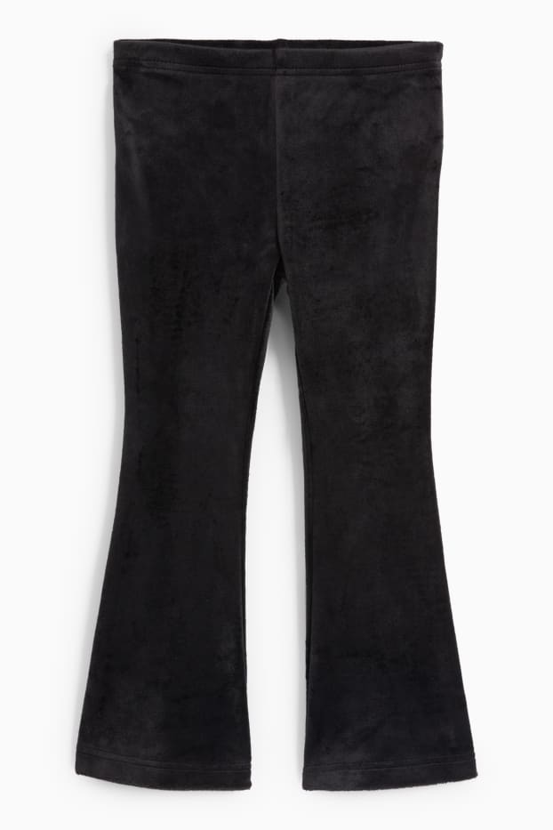 Nena - Leggings acampanats de vellut - negre