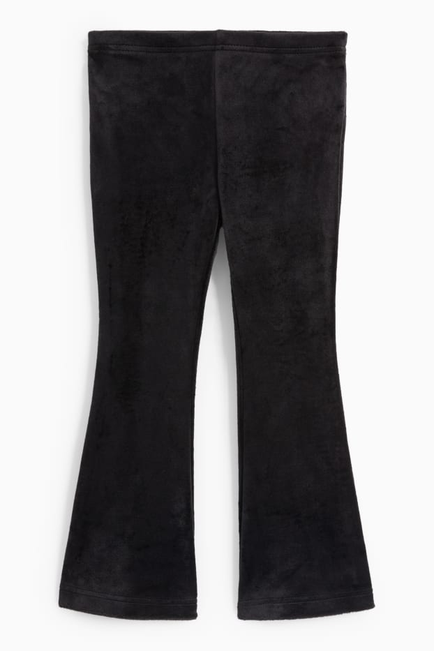 Nena - Leggings acampanats de vellut - negre