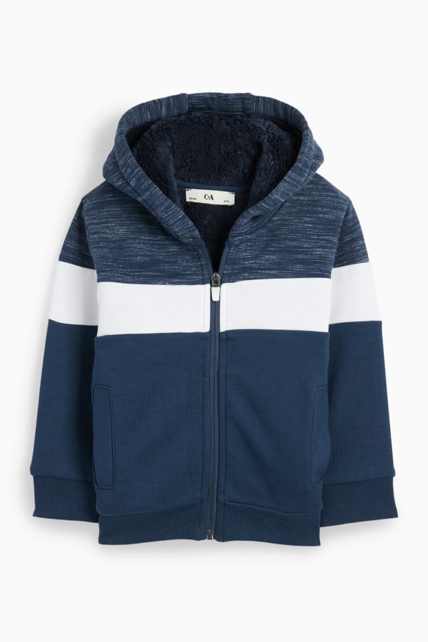 Bambini - Felpa con zip e cappuccio - blu scuro
