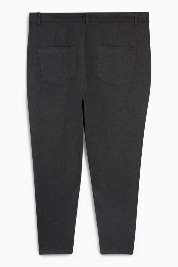 Dames - Broek van jersey - high waist - skinny fit - zwart mix