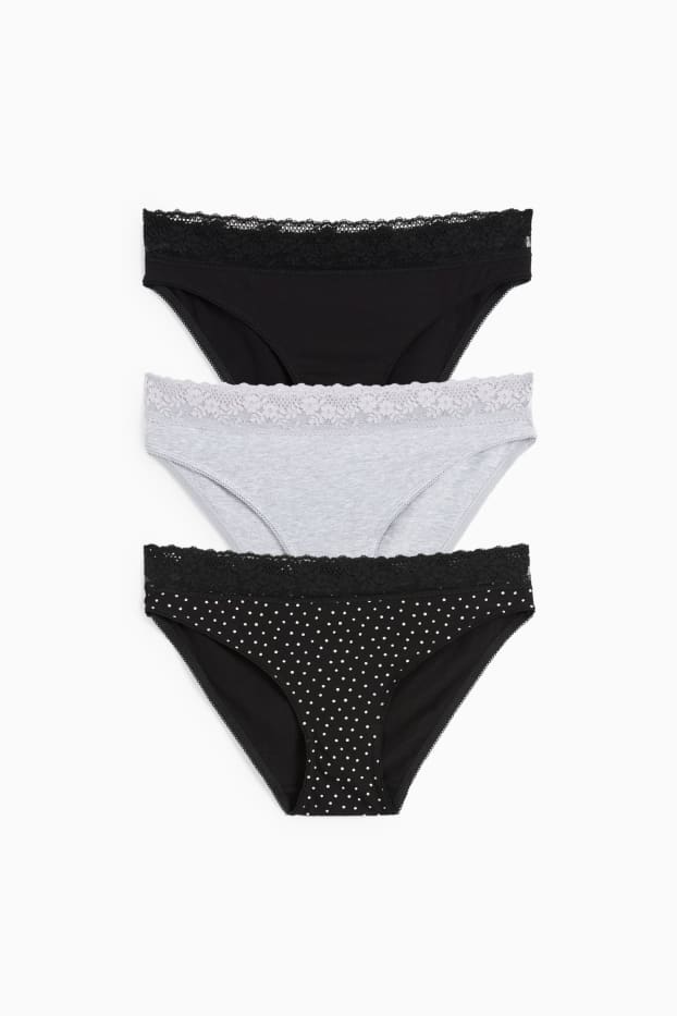 Damen - Multipack 3er - Slip - schwarz