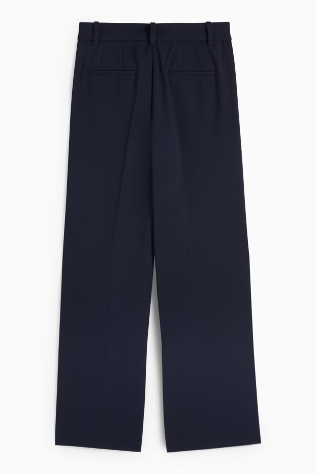 Femmes - Pantalon de bureau - high waist - wide leg - bleu foncé