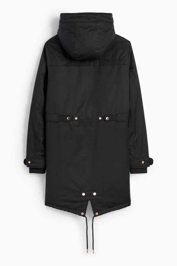 Women - Parka with hood - black