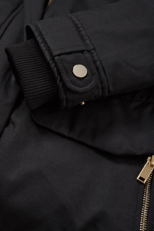 Women - Parka with hood - black