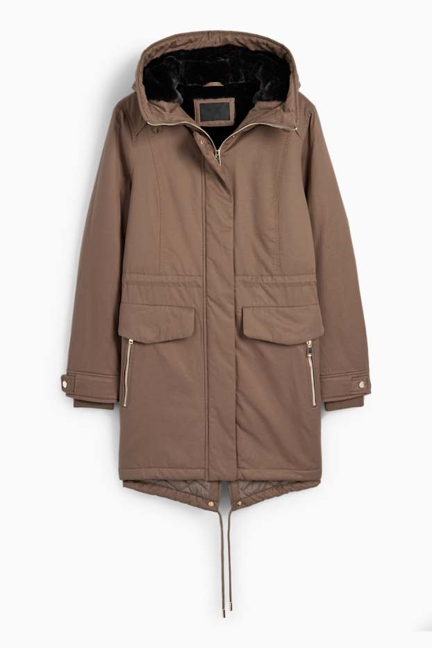 Femmes - Parka à capuche - marron clair