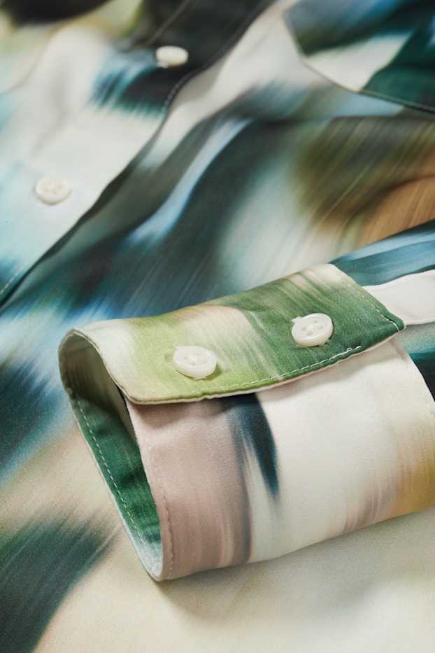 Women - Satin blouse - patterned - multicoloured