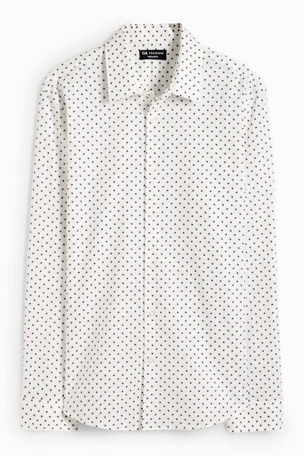 Hombre - Camisa - regular fit - Kent - estampado minimalista - textura - blanco