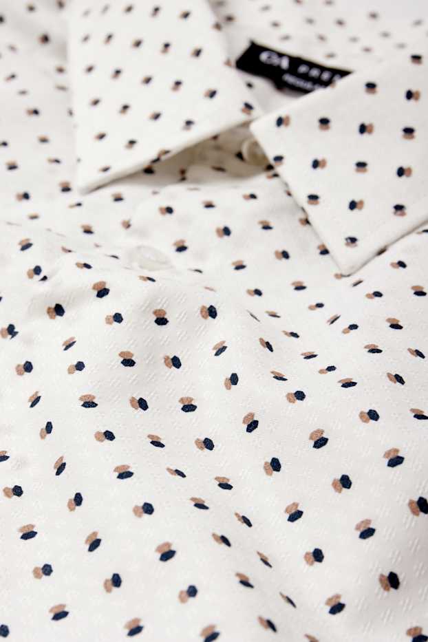 Hombre - Camisa - regular fit - Kent - estampado minimalista - textura - blanco