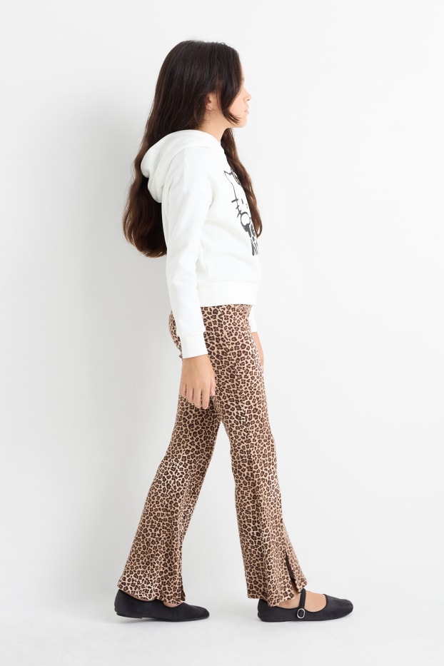 Enfants filles - Lot de 2 - flared leggings - à motif - beige