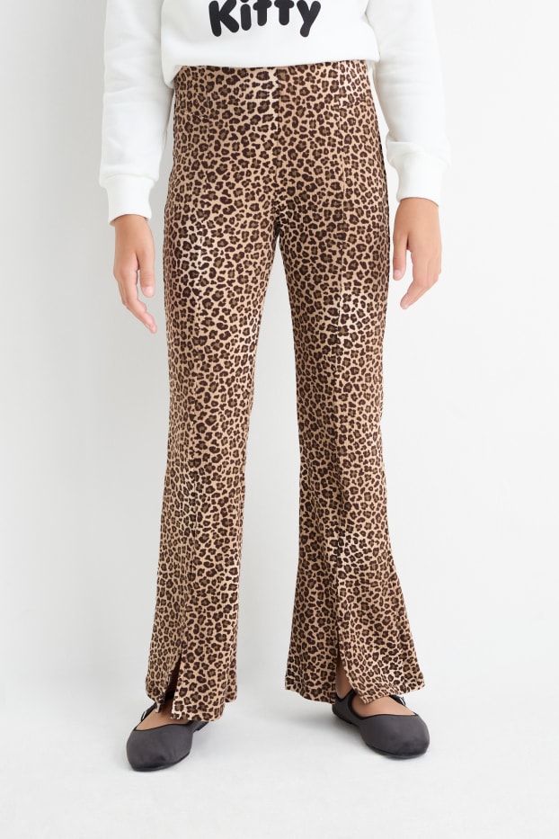 Enfants filles - Lot de 2 - flared leggings - à motif - beige