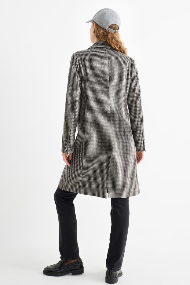 Femmes - Manteau - à motif - blanc / noir