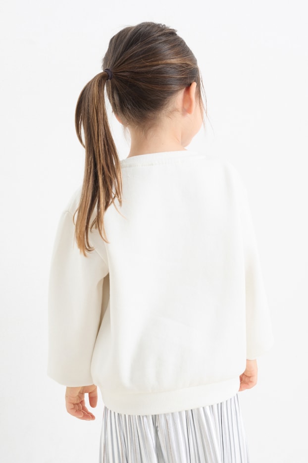 Kinderen: meisjes - Haas - sweatshirt - crèmekleurig