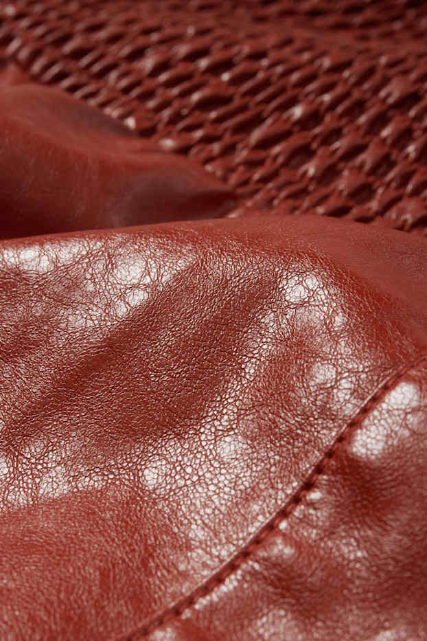 Dames - Nauwsluitende jurk - imitatieleer - rood