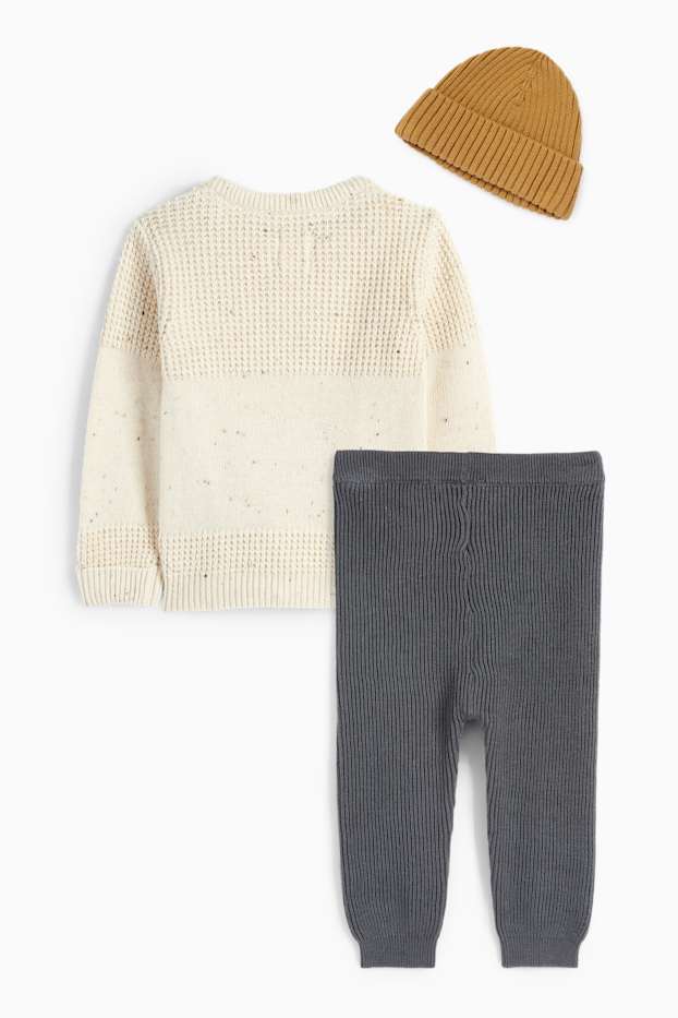 Bébés garçons - Combinaison bébé - 3 pièces - gris / beige