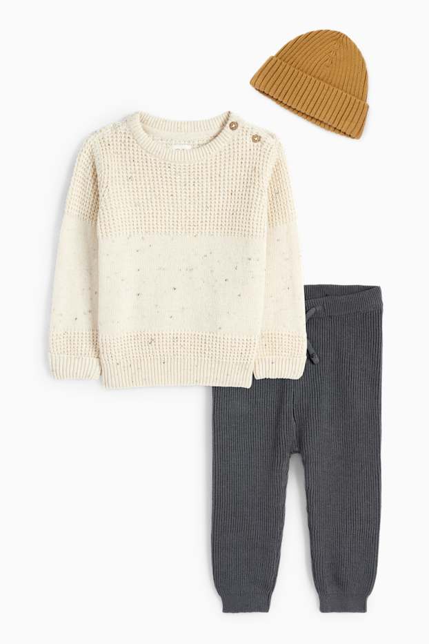 Bébés garçons - Combinaison bébé - 3 pièces - gris / beige