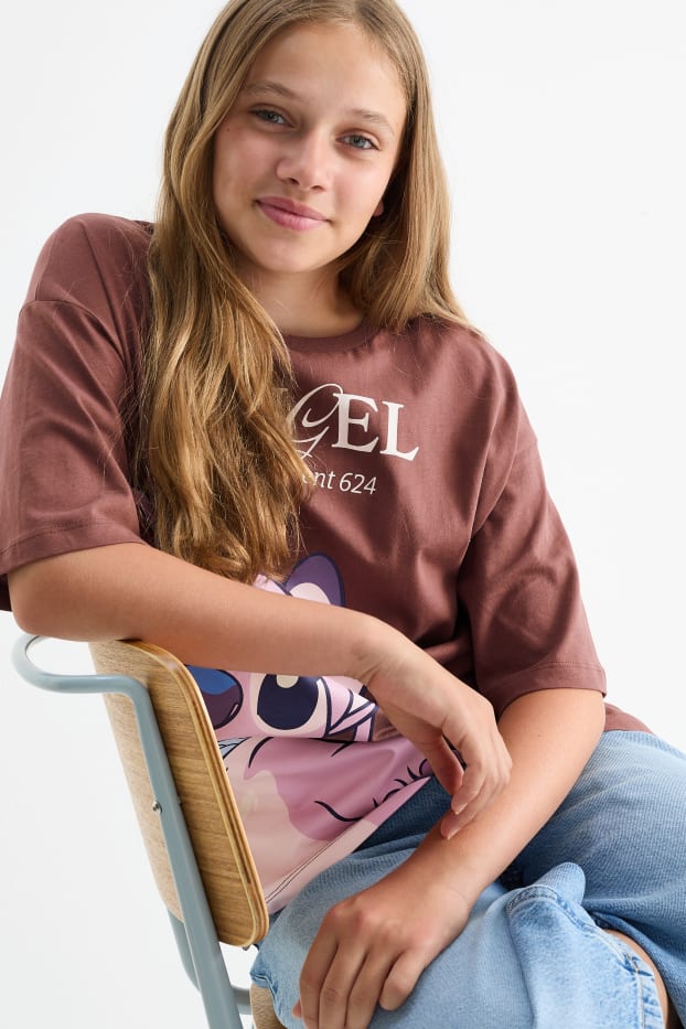 Kinder Mädchen - Lilo & Stitch - Kurzarmshirt - braun
