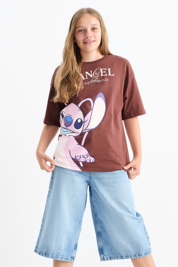 Kinder Mädchen - Lilo & Stitch - Kurzarmshirt - braun