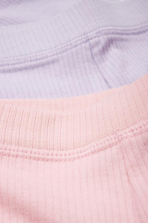 Enfants filles - Lot de 2 - caleçons longs - rose
