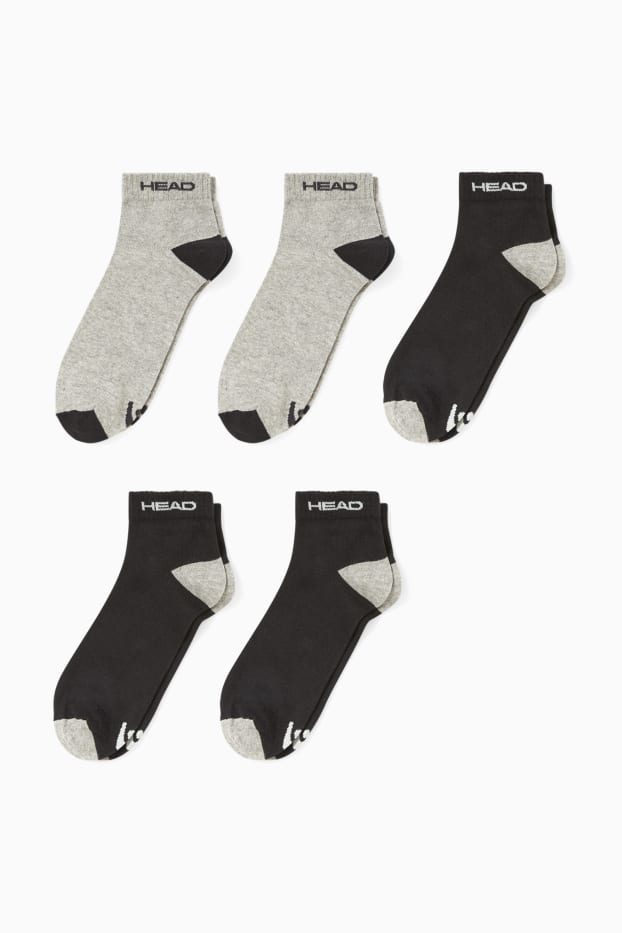 Hommes - HEAD - lot de 5 paires - socquettes - gris / noir