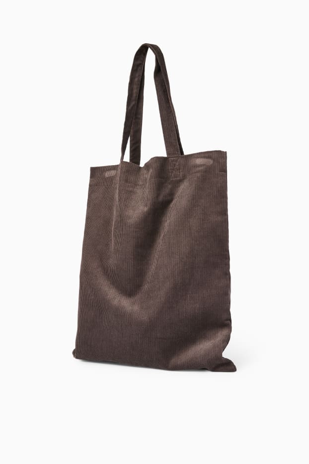 Uomo - Borsa in velluto a coste - marrone scuro