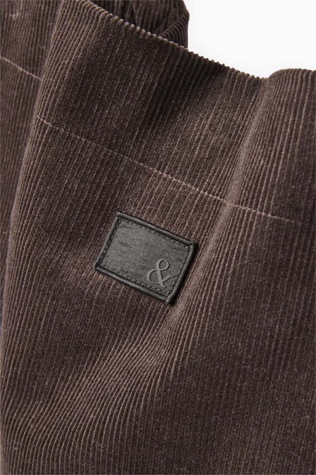 Uomo - Borsa in velluto a coste - marrone scuro