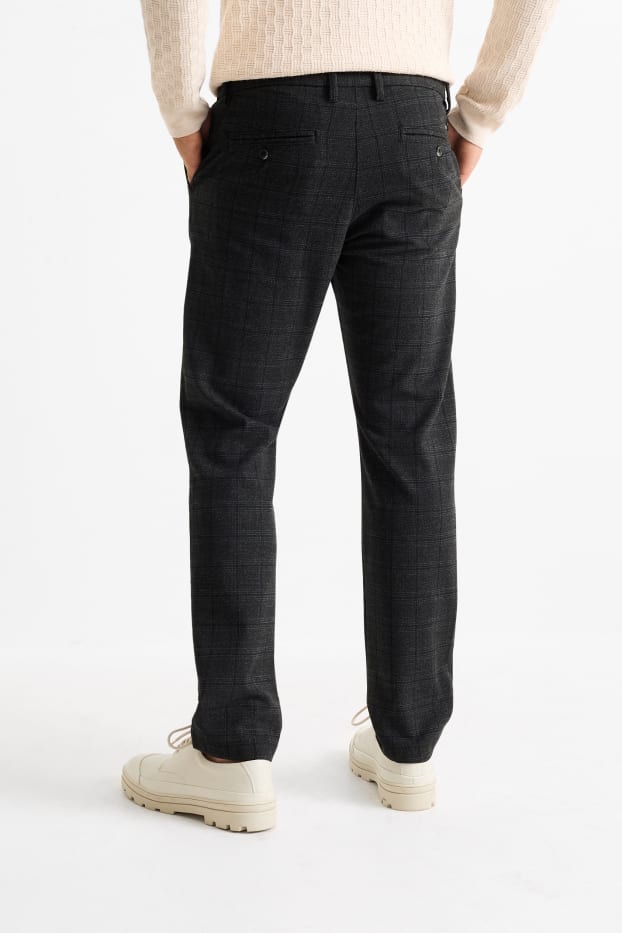 Hommes - Chino - slim fit - à carreaux - noir