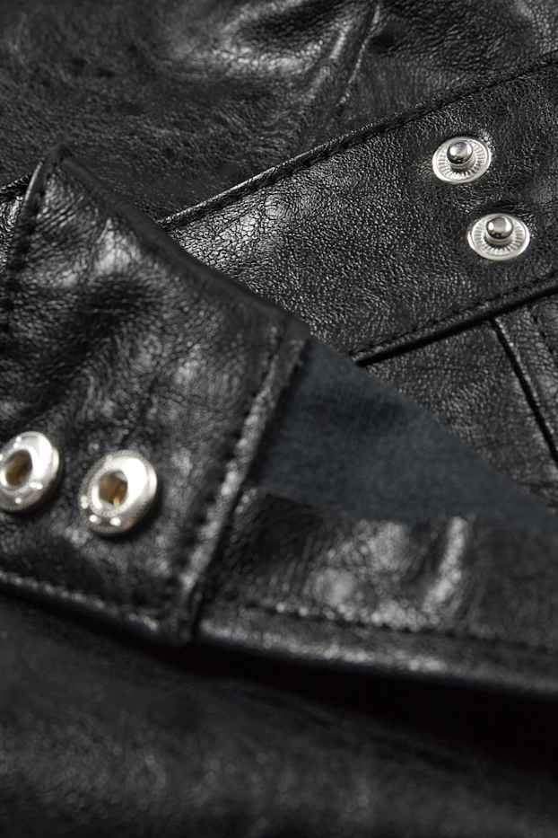 Damen - Skort - Lederimitat - schwarz