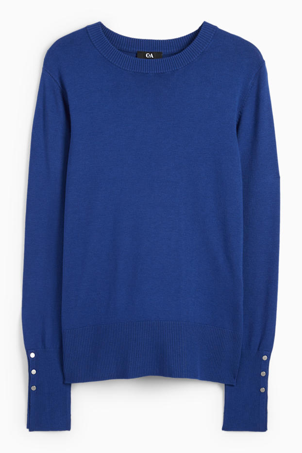 Femmes - Pull en fine maille - bleu foncé