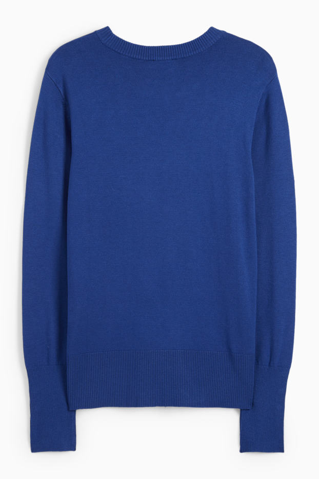 Femmes - Pull en fine maille - bleu foncé