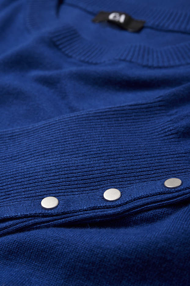 Femmes - Pull en fine maille - bleu foncé