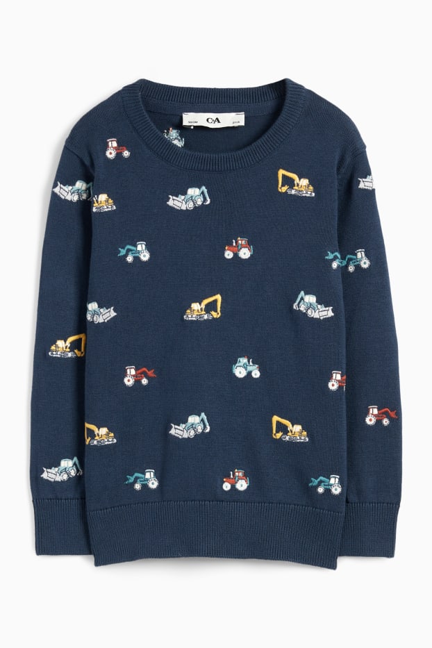 Enfants garçons - Tractopelles et tracteurs - pullover - bleu foncé