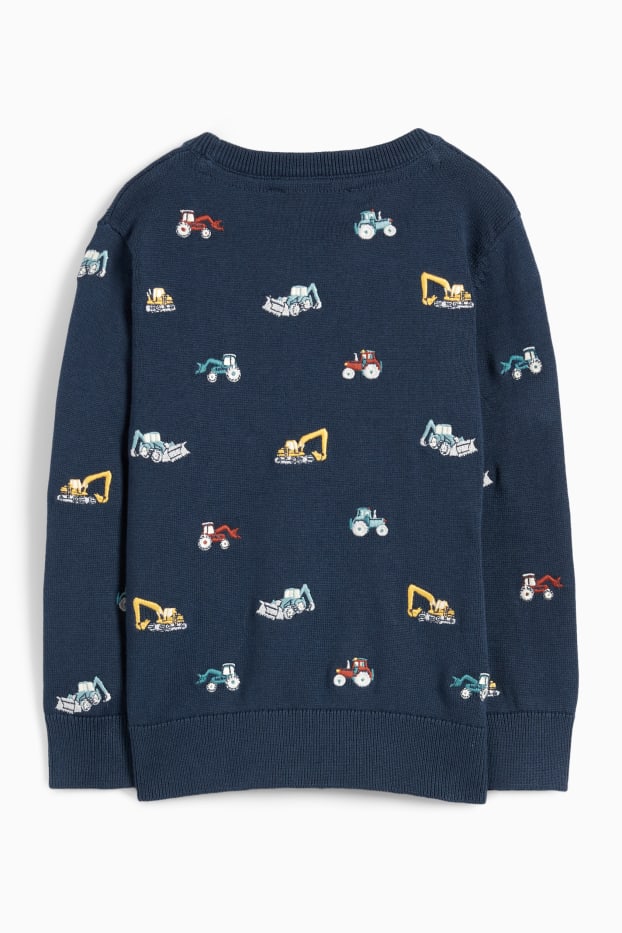 Enfants garçons - Tractopelles et tracteurs - pullover - bleu foncé