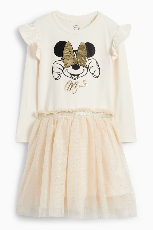 Kinderen: meisjes - Minnie Mouse - jurk - crèmekleurig